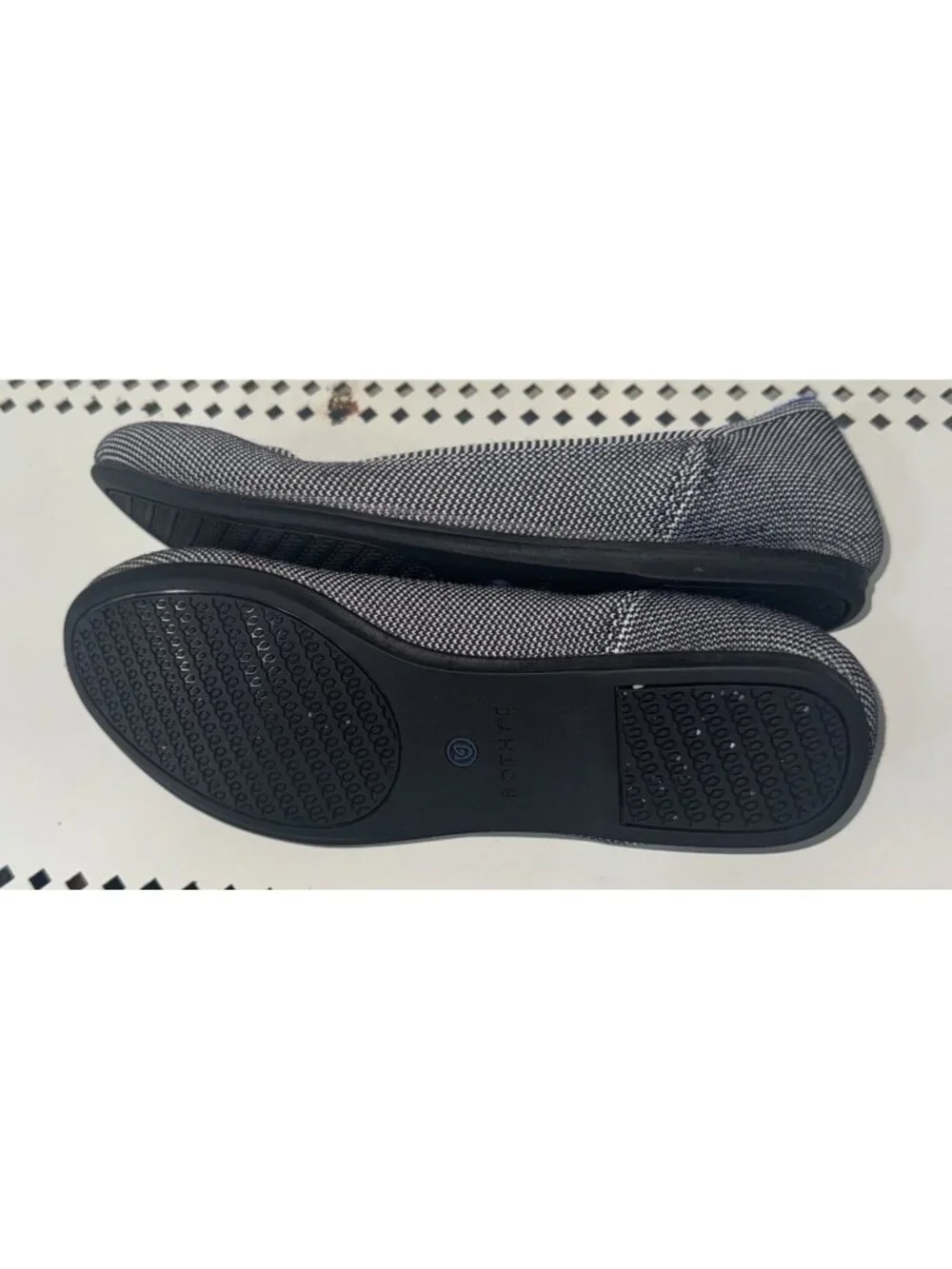 Rothy's The Flat Womens Knit Slip On Flats Shoes Size 8 Gray Birdseye